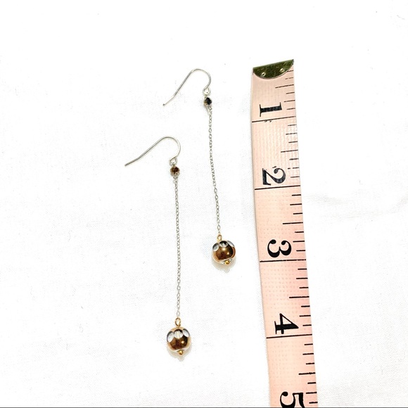 Sterling Cathedral Drops w crystal dangle Earrings - Picture 6 of 6